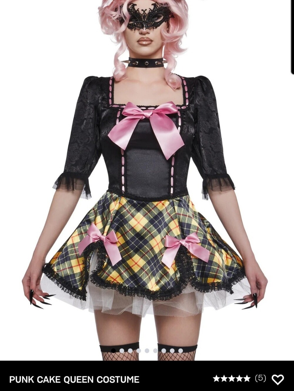 Punk Cake Queen Costume Dress - Black & Pink